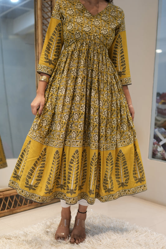 Anarkali Mustard Block