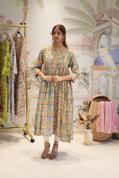 Pastel Floral Anarkali Kurta
