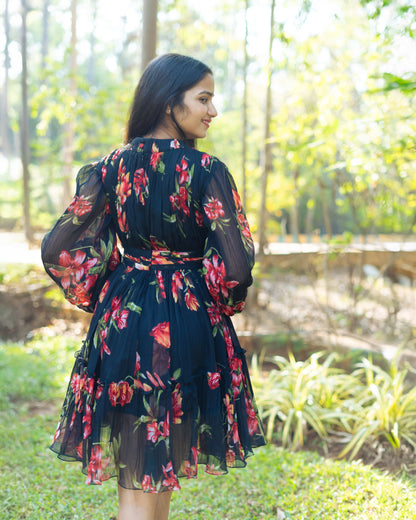 Midi Black Floral