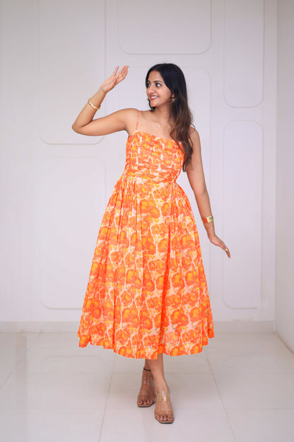 Midi Orange Floral