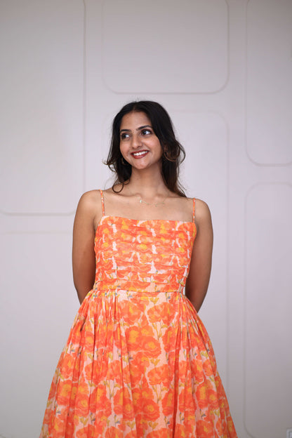 Midi Orange Floral