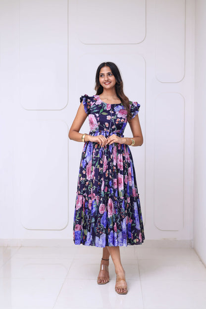 Midi Navy Floral